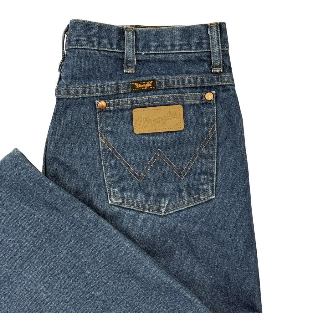Vintage Wrangler 936DEN Jeans Mens 35x36 Blue Slim Straight Western USA Cowboy